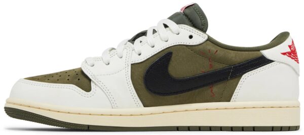 Travis Scott x Air Jordan 1 Retro Low OG SP 'Reverse Olive / Medium Olive' - Image 4